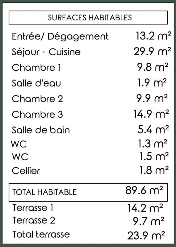 Appartement - 90 m² - 4 pièces