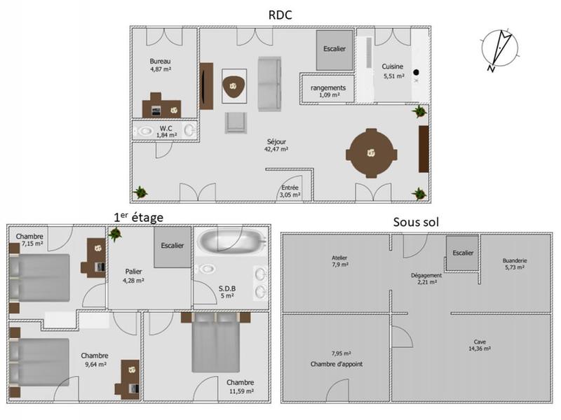 Maison - 97 m² - 6 pièces