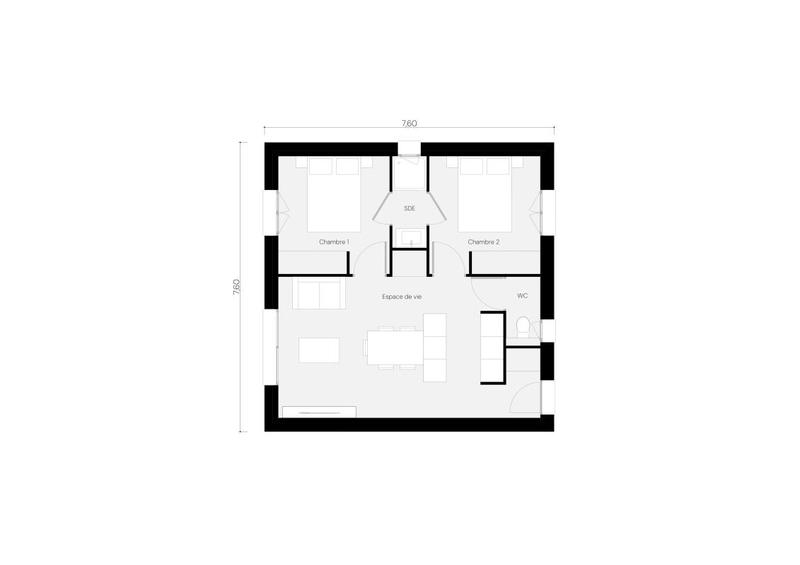 Maison - 46 m² - 3 pièces