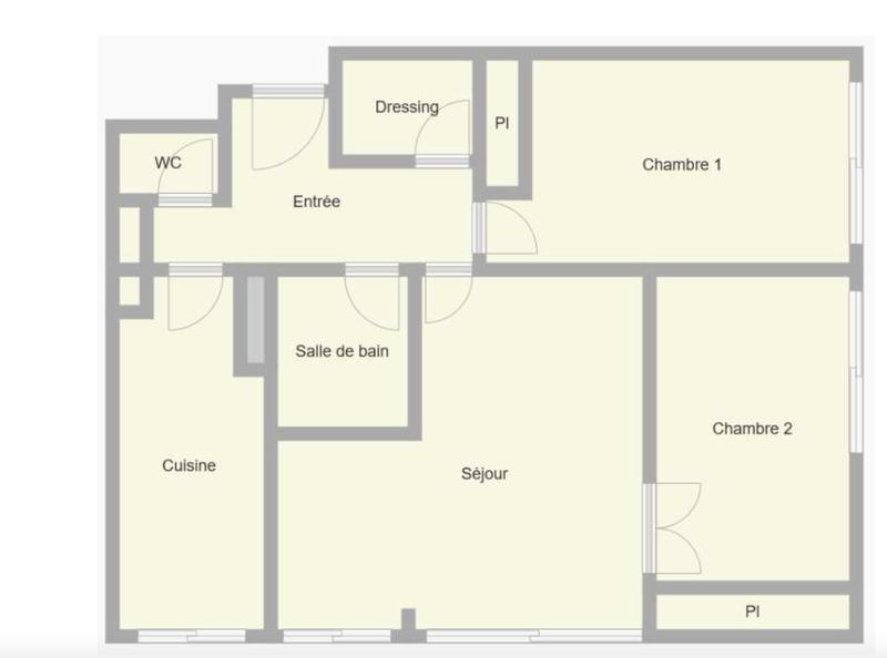 Appartement - 61 m² - 3 pièces