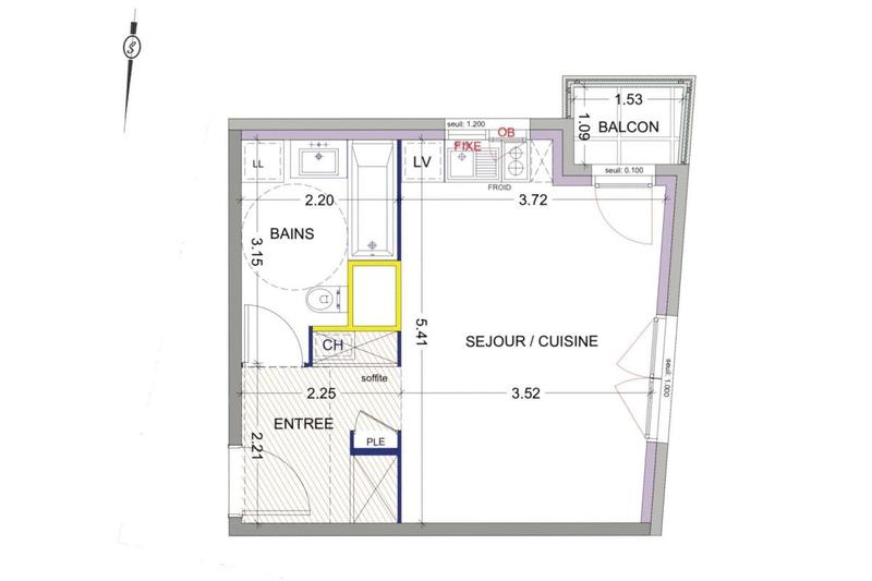 Studio - 29 m² - 1 pièce