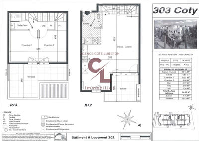 Appartement - 66 m² - 3 pièces