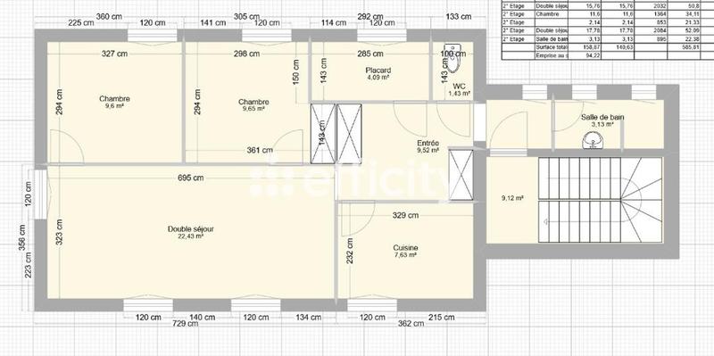 Appartement - 70 m² - 3 pièces
