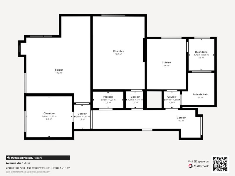 Appartement - 77 m² - 3 pièces