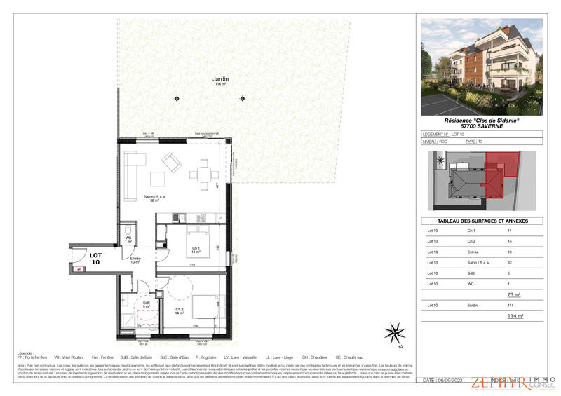 Appartement - 73 m² - 3 pièces