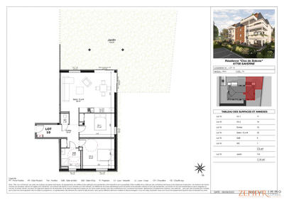 Appartement - 73 m² - 3 pièces