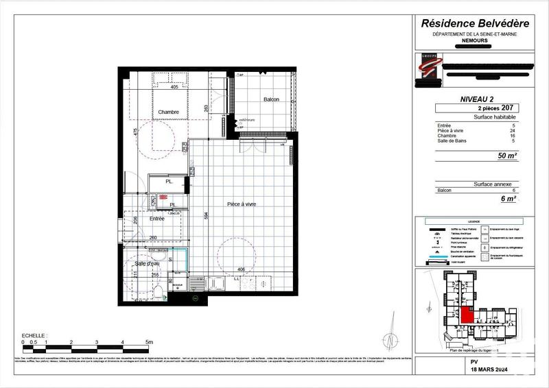 Appartement - 50 m² - 2 pièces