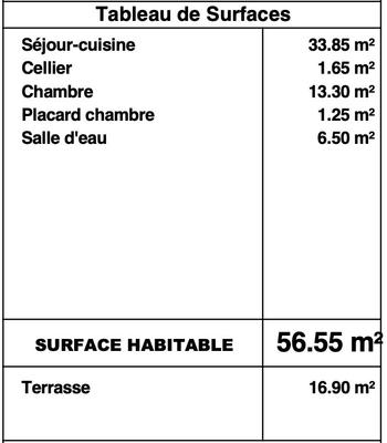Appartement - 57 m² - 2 pièces