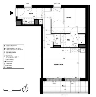 Appartement - 45 m² - 2 pièces