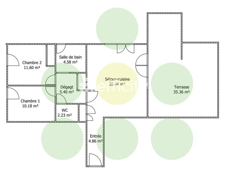 Appartement - 65 m² - 3 pièces