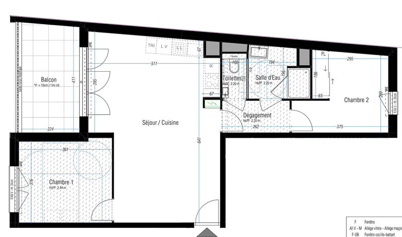 Appartement - 64 m² - 3 pièces