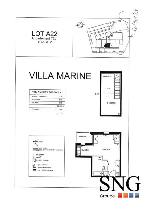 Appartement - 38 m² - 2 pièces