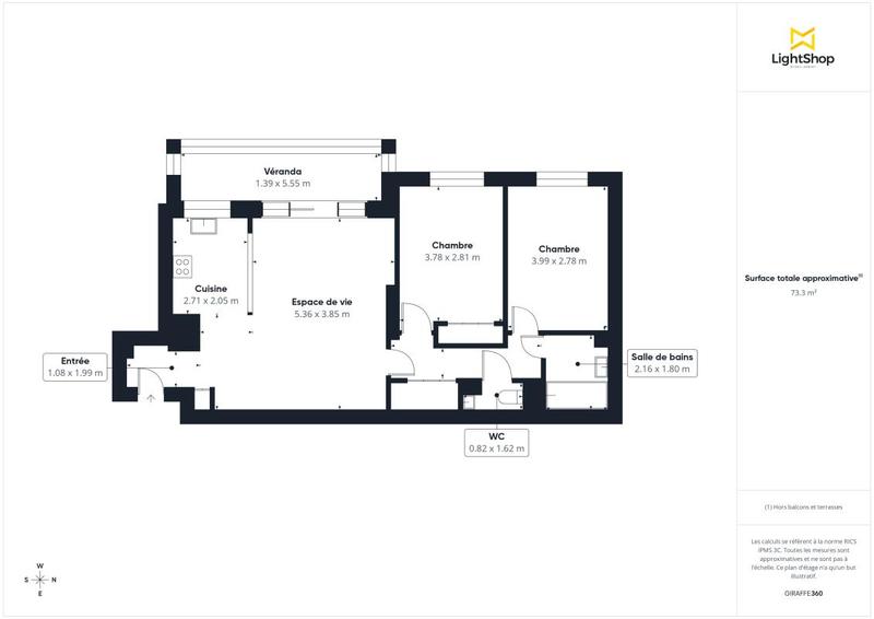 Appartement - 73 m² - 3 pièces