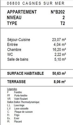 Appartement - 51 m² - 2 pièces