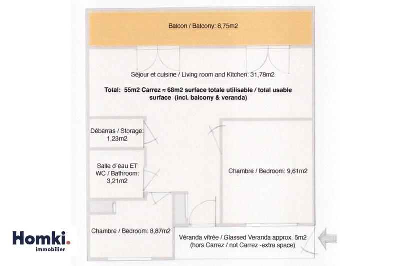 Appartement - 68 m² - 3 pièces