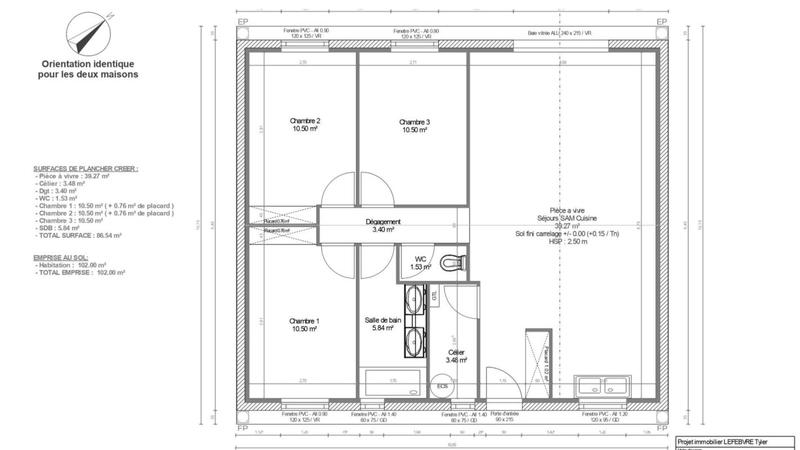 Maison - 90 m² - 5 pièces