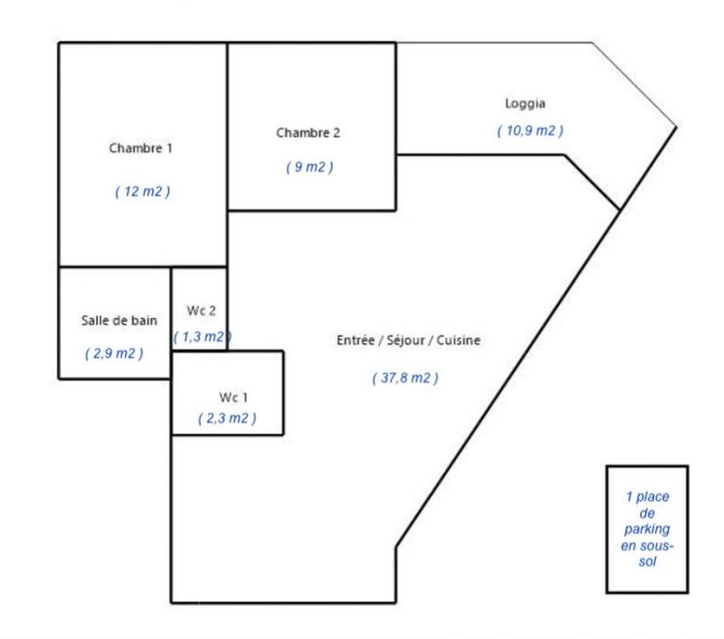 Appartement - 65 m² - 3 pièces