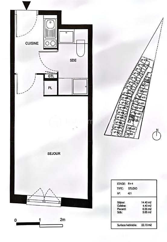 Appartement - 22 m² - 1 pièce