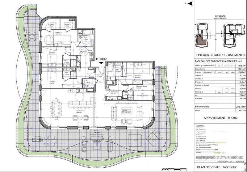 Appartement - 236 m² - 6 pièces