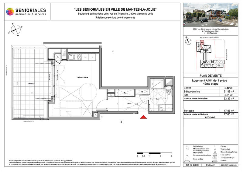 Appartement - 33 m² - 1 pièce