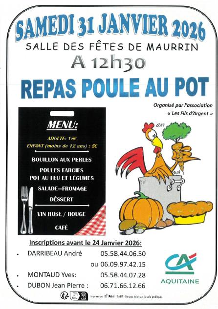 Repas poule au pot