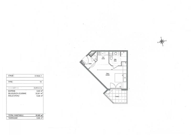 Appartement - 32 m² - 1 pièce