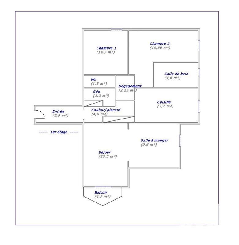 Appartement - 85 m² - 4 pièces