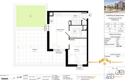Appartement - 40 m² - 2 pièces
