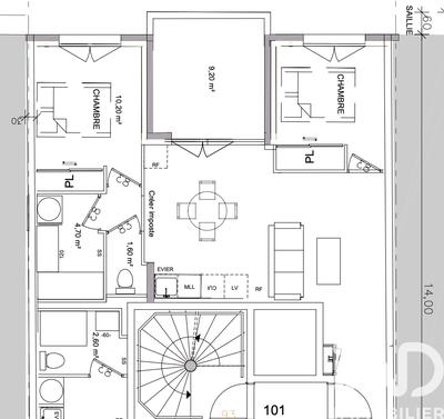Appartement - 53 m² - 3 pièces