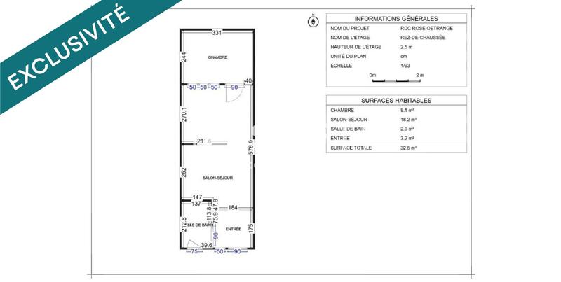 Appartement - 32 m² - 2 pièces