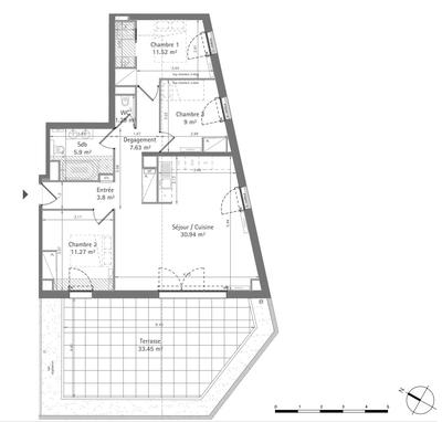 Appartement - 82 m² - 4 pièces