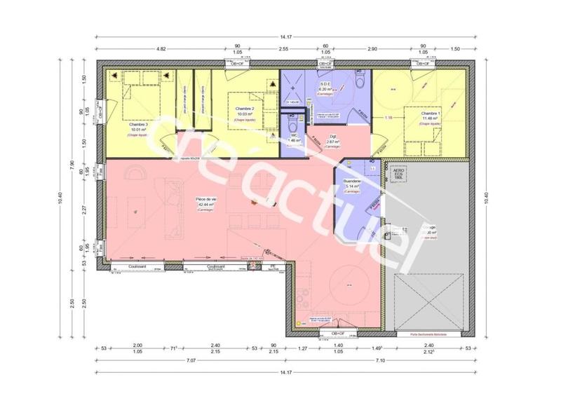 Maison - 90 m² - 1 pièce