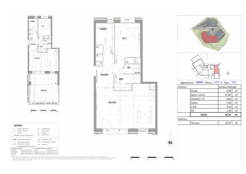 Appartement - 50 m² - 2 pièces