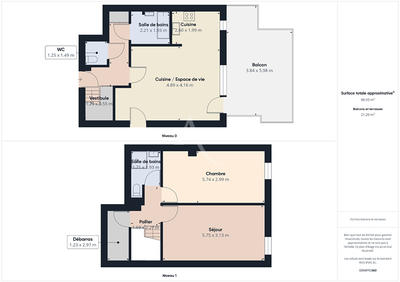 Appartement - 81 m² - 3 pièces