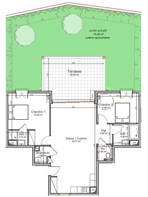 Appartement - 76 m² - 3 pièces