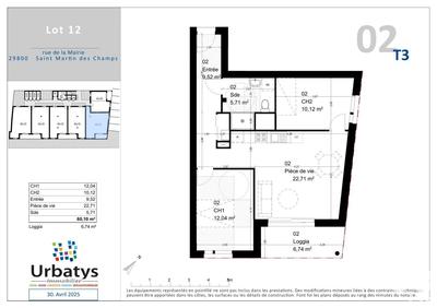 Appartement - 60 m² - 3 pièces