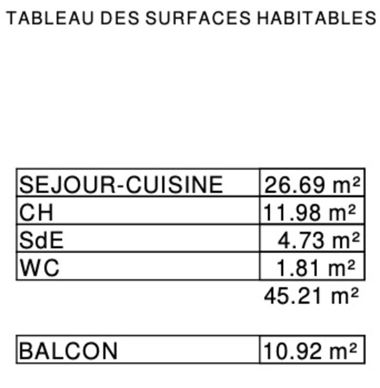 Appartement - 45 m² - 2 pièces