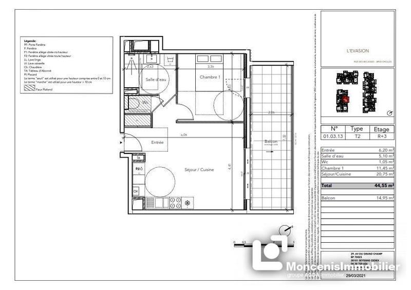 Appartement - 46 m² - 2 pièces