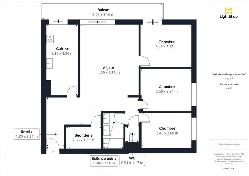 Appartement - 83 m² - 4 pièces