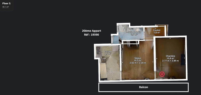 Appartement - 35 m² - 2 pièces