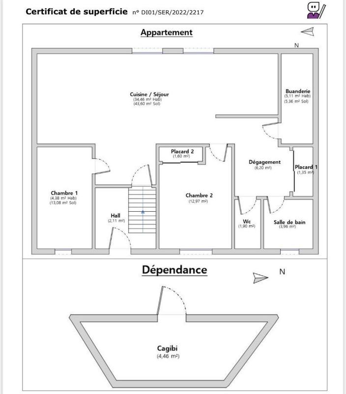 Appartement - 98 m² - 3 pièces