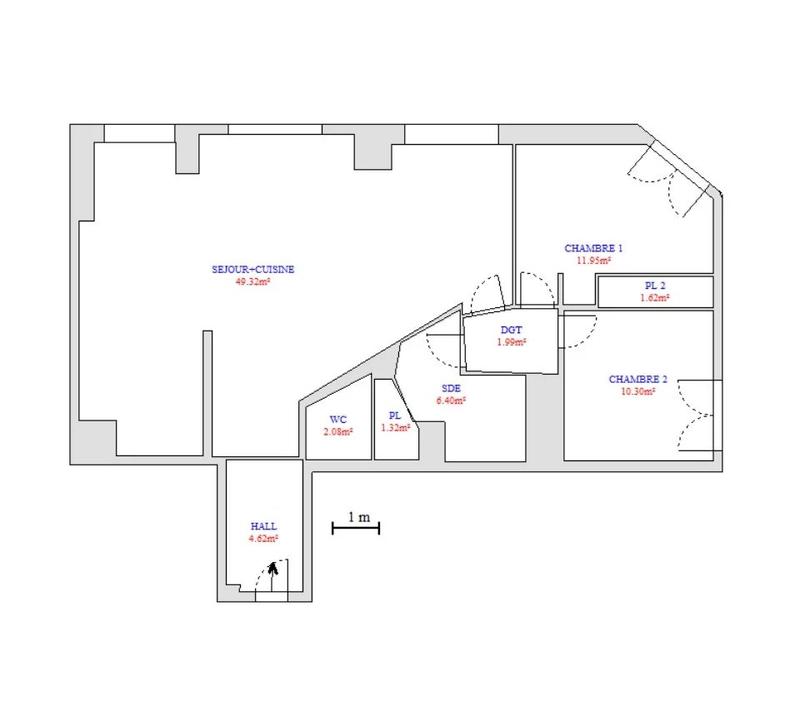 Appartement - 91 m² - 3 pièces