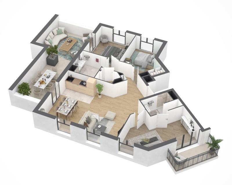 Appartement - 90 m² - 4 pièces