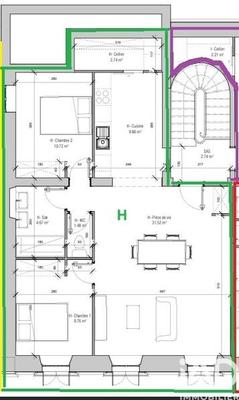 Appartement - 72 m² - 3 pièces