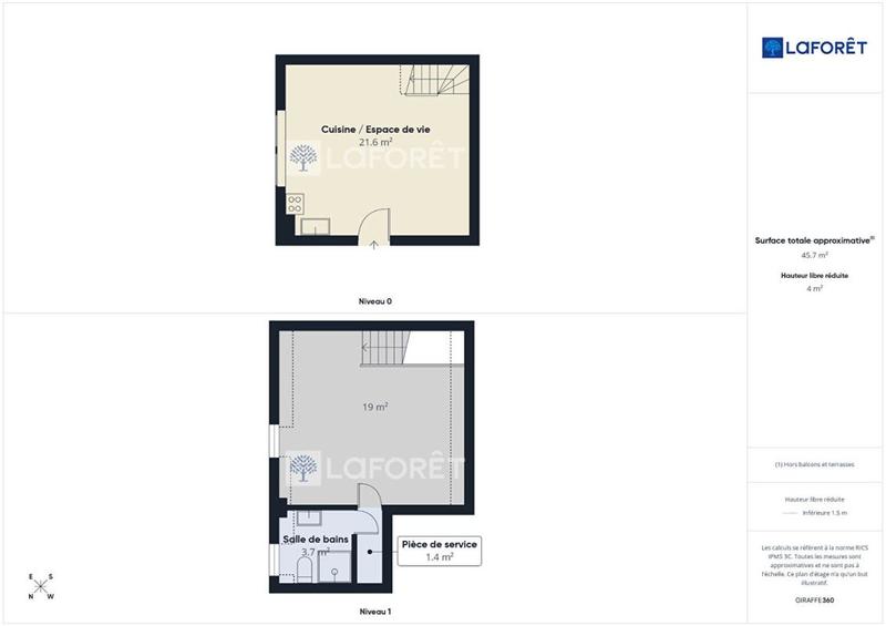 Appartement - 46 m² - 2 pièces