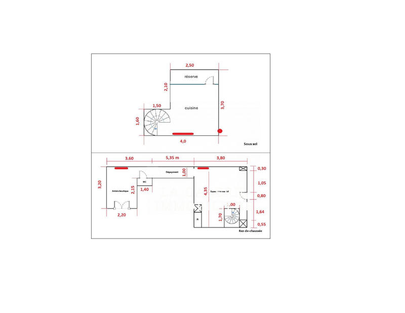 Bureau - 42 m² - 2 pièces