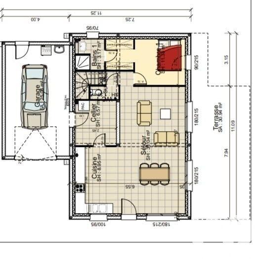 Maison - 98 m² - 4 pièces