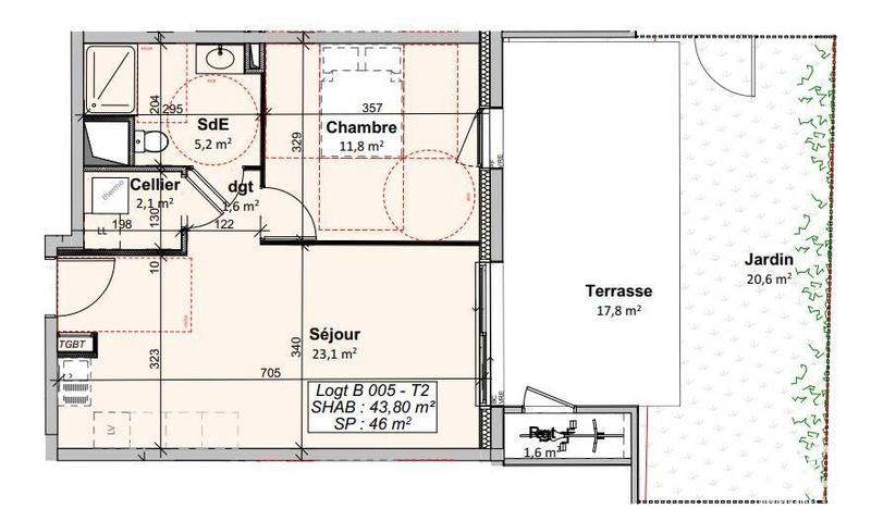 Appartement - 44 m² - 2 pièces