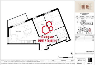 Appartement - 65 m² - 3 pièces