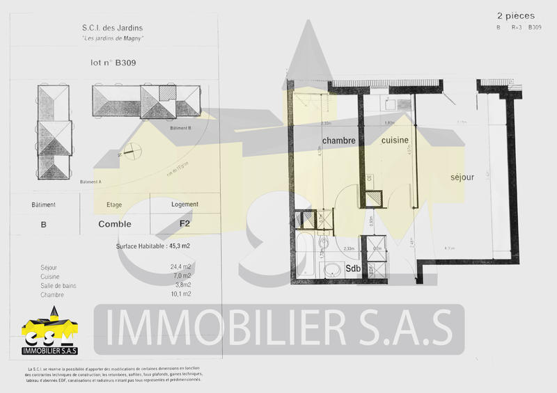 Appartement - 46 m² - 2 pièces